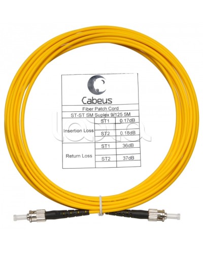 Шнур оптический simplex ST-ST 9/125 sm 15м LSZH Cabeus FOP(s)-9-ST-ST-15m в Хабаровске Патч-корды оптические Pintop.ru