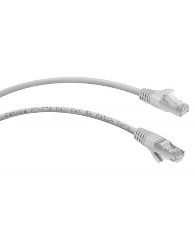 Патч-корд FTP, категория 5e, 1.5 м, экранированный, серый Cabeus PC-FTP-RJ45-Cat.5e-1.5m в Хабаровске Патчкорды (медные) Pintop.ru
