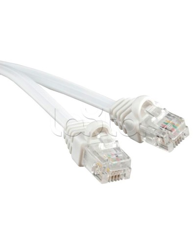 Патч-корд 6p4c телефонный, 1 м, белый Cabeus PC-TEL-RJ12-1m в Хабаровске Патчкорды (медные) Pintop.ru