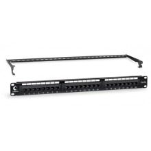 Патч-панель 19" (1U), 24 порта RJ-45, категория 6 Cabeus (PL-24-Cat.6-Dual-IDC-ext.)