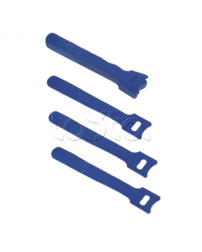 Хомут для кабеля, липучка с мягкой застежкой, 125x14 мм, синий (10 шт.) Cabeus CLAMP-125-BL в Хабаровске Стяжки-хомуты Pintop.ru