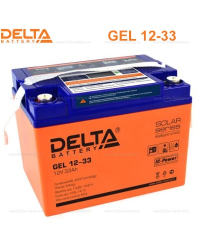 Аккумулятор свинцово-кислотный Delta GEL 12-33 в Хабаровске Электротехническое оборудование Pintop.ru