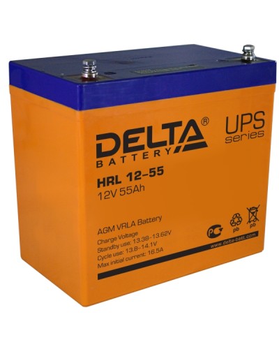 Аккумулятор свинцово-кислотный Delta HRL 12-55 в Хабаровске Электротехническое оборудование Pintop.ru