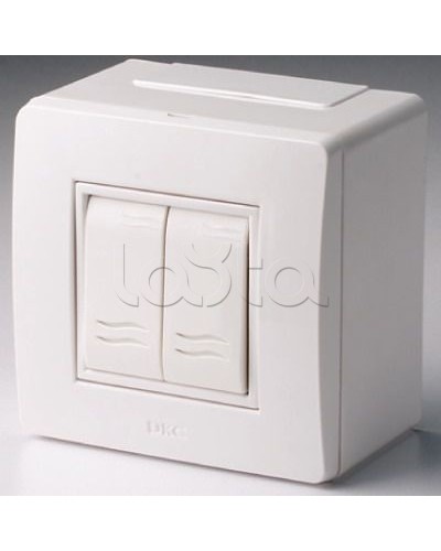Коробка в сборе с 2-клавишным выключателем, коричневая DKC 10001B в Хабаровске Распределительные коробки Pintop.ru