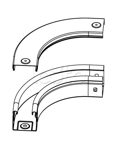 Крышка CPO 90 на угол горизонтальный 90° осн. 300 DKC 38005 в Хабаровске Аксессуары для лотков Pintop.ru