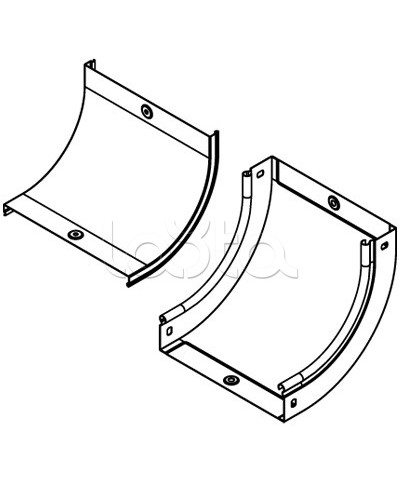 Крышка CS 90 на угол вертикальный внутр.90°. осн. 200, горячеоцинкованная DKC 38204HDZ в Хабаровске Аксессуары для лотков Pintop.ru