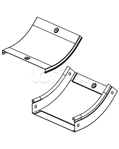 Крышка CS 45 на угол вертикальный внутр. 45° осн. 200 DKC 38224 в Хабаровске Аксессуары для лотков Pintop.ru