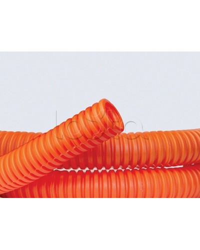 Труба ПНД гибкая гофр. д.16мм, лёгкая без протяжки, 100м, цвет оранжевый DKC 70916 в Хабаровске Труба гофрированная Pintop.ru
