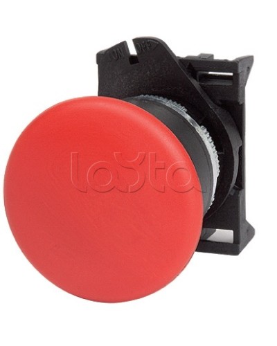 Кнопка грибовидная, прозрачная с фиксацией, красная д. 40 DKC ABHL1M4N в Хабаровске Аксессуары для стоек и шкафов Pintop.ru