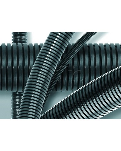 Труба ПА 6 гофр. DN48мм, ПВ-0, Dвн 47,4 мм, Dнар 54,5 мм, цвет тёмно-серый, с протяжкой DKC PA614855F0 в Хабаровске Гладкая труба Pintop.ru