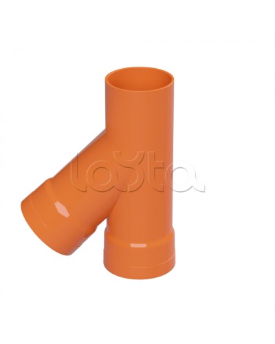 Тройник для двустенных труб одного диаметра ф110мм, 45°, полипропилен DKC 019110 в Хабаровске Повороты, муфты, тройники Pintop.ru