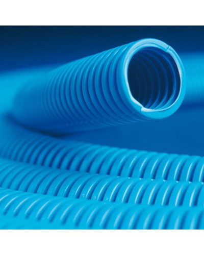 Труба ППЛ гибкая гофр. д.20мм, тяжёлая без протяжки, 100м, цвет синий DKC 10520 в Хабаровске Труба гофрированная Pintop.ru