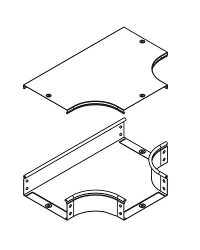 Крышка DPT на ответвитель Т-образный горизонтальный осн. 300 DKC 38045 в Хабаровске Аксессуары для лотков Pintop.ru