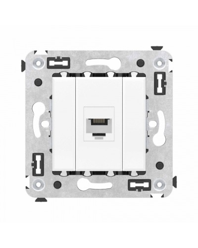 Телефонная розетка RJ-12 без шторки в стену одинарная, Avanti, Белое облако DKC (4400613) в Хабаровске Розетки компьютерные и телефонные Pintop.ru