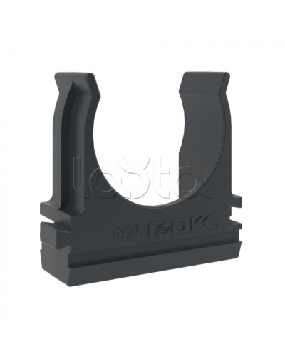 Держатель с защелкой D=25 (Черный) DKC (51025N) в Хабаровске Держатели, клипсы, скобы Pintop.ru