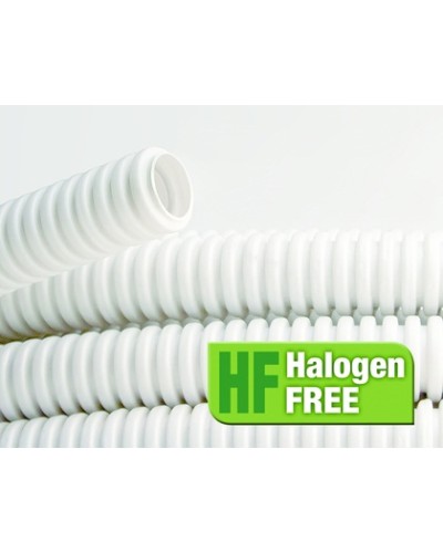 Труба ПЛЛ гибкая гофр. не содержит галогенов д.32мм, ПВ-0, с протяжкой,25м, цвет белый DKC 81832 в Хабаровске Труба гофрированная Pintop.ru