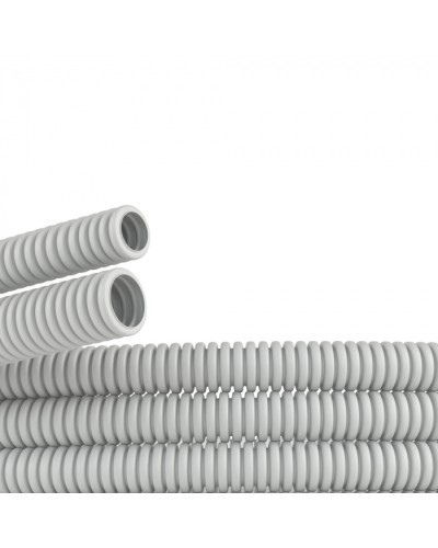 Труба ПВХ гибкая гофр. д.40мм, тяжёлая без протяжки, цвет серый DKC 90540 в Хабаровске Труба гофрированная Pintop.ru