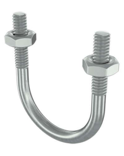 Скоба монтажная U-образная с резьбой М6 с гайками для труб d 1/2 DKC BHU11012 в Хабаровске Держатели, клипсы, скобы Pintop.ru