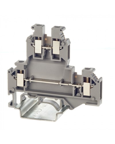 Клемма двухуровневая, винтовой зажим, 4 точки подключения, 4 кв.мм, серая DKC (KRUKB-5) в Хабаровске Клеммные колодки Pintop.ru