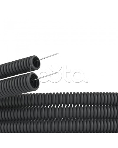 Труба гофр. DN29мм,полиамид 6, с протяжкой, темно-серый DKC (PA612935F0) в Хабаровске Труба гофрированная Pintop.ru