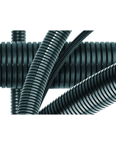 Труба гофрированная DN36мм, ПВ-0, D вн 36,3 мм, D нар 42,5 мм, полиамид 6, с протяжой DKC PA613643F0 в Хабаровске Труба гофрированная Pintop.ru