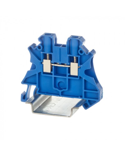 Клемма проходная, винтовой зажим, 2 точки подключения, 4 кв.мм, синяя DKC (TUR-4-BU) в Хабаровске Клеммные колодки Pintop.ru