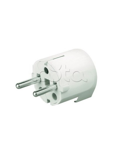 Вилка кабельная, бытовая с центральным вводом кабеля. Белая. IP20 16А 2P+E 230В DKC DIS1302063 в Хабаровске Аксессуары для стоек и шкафов Pintop.ru