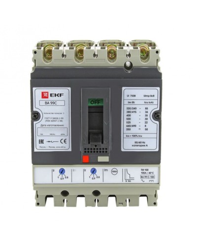 Выключатель автоматический ВА-99C (Compact NS) 160/125А 3P+N 36кА EKF PROxima (mccb99C-160-125+N) в Хабаровске Электротехническое оборудование Pintop.ru