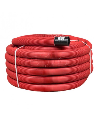 Труба гофр. двустенная ПНД/ПНД гибкая с протяжкой d110 мм (50 м) красная EKF-Plast (tg2st-110-50m) в Хабаровске Труба гофрированная Pintop.ru