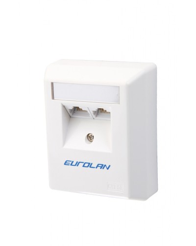 Настенная коробка 2-портовая UTP категории 5e угловая, белый Eurolan (12D-U5-02WT) в Хабаровске Розетки компьютерные и телефонные Pintop.ru