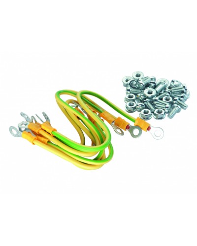 Eurolan Набор проводов заземления, 4 провода 250 мм × 4,0 кв.мм, 4 провода 150 мм × 4,0 кв.мм (60A-14-13GR) в Хабаровске Аксессуары для стоек и шкафов Pintop.ru