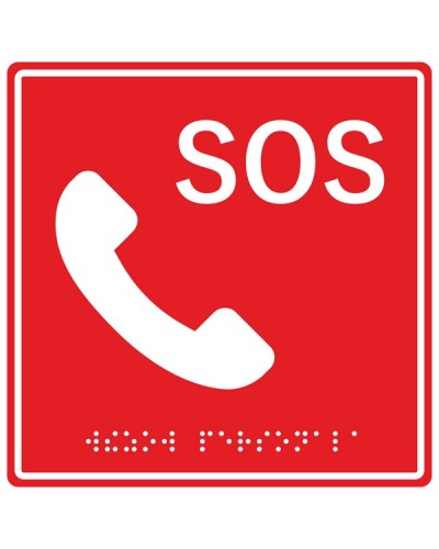 Табличка тактильная с пиктограммой SOS с трубкой Hostcall MP-010R2 в Хабаровске Система оповещения и трансляции Hostcall Pintop.ru
