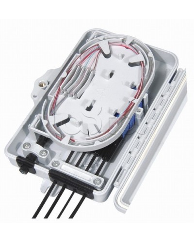 Бокс оптический настенный, 4 порта (SC, duplex LC), без пигтейлов и проходных адаптеров Hyperline FO-WBI-4A-GY в Хабаровске Кросс оптический Pintop.ru