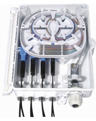 Бокс оптический настенный, 8 портов (SC, duplex LC), без пигтейлов и проходных адаптеров Hyperline FO-WBI-8A-GY в Хабаровске Кросс оптический Pintop.ru