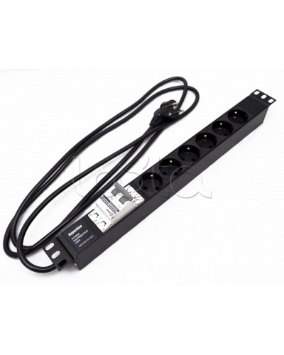 Блок розеток Hyperline SHE19-6SH-B-2.5EU в Хабаровске Блоки розеток Pintop.ru