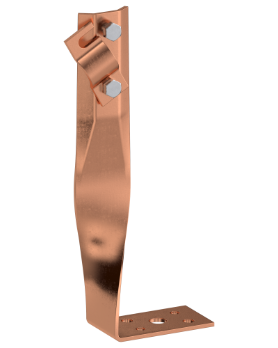 Держатель проводника круглого 6-10мм винтовой угловой скрученный h=140мм медь IEK (ZDP87-50-1-16-140) в Хабаровске Крепеж Pintop.ru