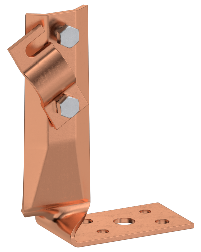Держатель проводника круглого 6-10мм винтовой угловой скрученный h=70мм медь IEK (ZDP87-50-1-16-70) в Хабаровске Крепеж Pintop.ru