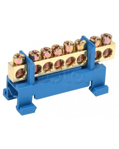 Шина нулевая изолированная с одним угловым изолятором ШНИ-6x9-8-С-С IEK (YNN10-69-8P-K07) в Хабаровске Клеммные колодки Pintop.ru