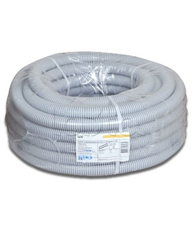 Труба гофрированная ПВХ 20 мм с зондом IEK CTG20-20-K41-100I (100 м) в Хабаровске Труба гофрированная Pintop.ru