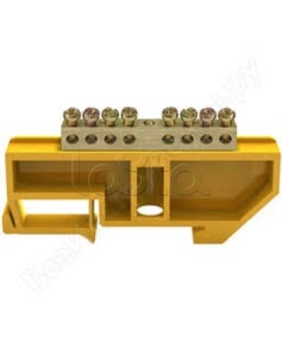 Шина PE земля на DIN-изоляторах ШНИ-6х9-8-Д-Ж IEK YNN10-69-8D-K05 в Хабаровске Клеммные колодки Pintop.ru