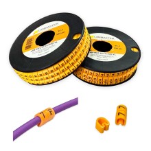 Клипса маркировочная на кабель диаметром 3.6–7.4 мм, символ "E", 500 шт., желтая LANMASTER LAN-MCC-EC2E/500-YL