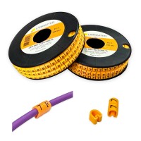 Клипса маркировочная на кабель диаметром 3.6–7.4 мм, символ "1", 500 шт., желтая LANMASTER LAN-MCC-EC21/500-YL