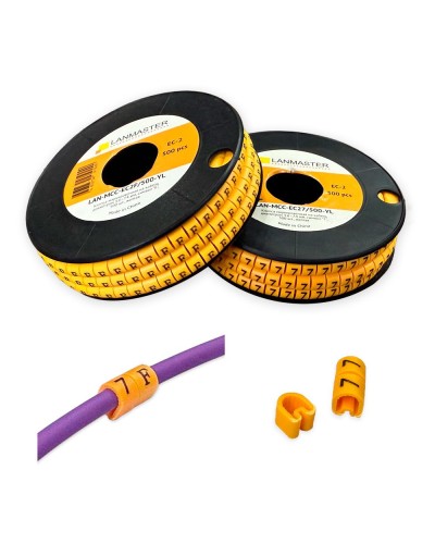 Клипса маркировочная на кабель диаметром 3.6–7.4 мм, символ 3, 500 шт., желтая LANMASTER LAN-MCC-EC23/500-YL в Хабаровске Аксессуары для стоек и шкафов Pintop.ru