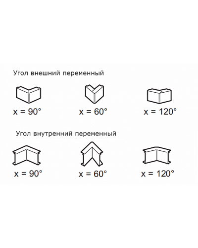 Угол внутренний/внешний переменный для мини-канала 32х12.5 LEGRAND 030251 в Хабаровске Аксессуары для кабель-канала Pintop.ru