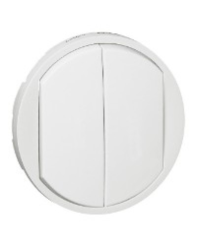 Лицевая панель для выключателя двойного белый Celiane Legrand 068002 в Хабаровске Аксессуары для кабель-канала Pintop.ru