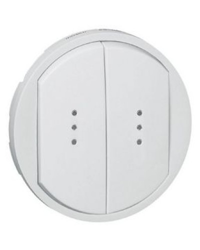 Лицевая панель для выключателя двойного с индикацией белый Celiane Legrand 068004 в Хабаровске Аксессуары для кабель-канала Pintop.ru