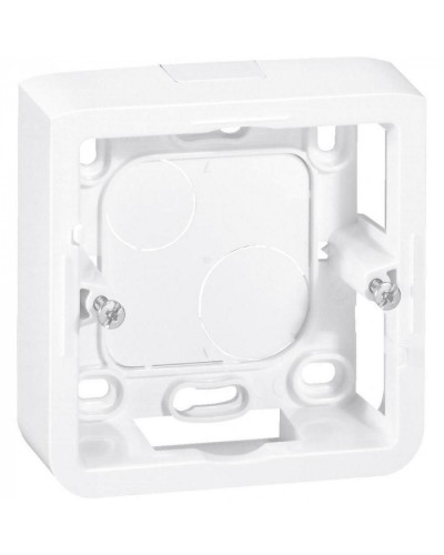 Коробка накладная, глубина 30 мм, белая Mosaic Legrand 080280 в Хабаровске Аксессуары для кабель-канала Pintop.ru