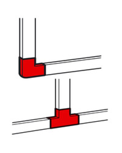 Угол плоский/отвод Т-образный для кабель-канала METRA Legrand (638199) в Хабаровске Аксессуары для кабель-канала Pintop.ru