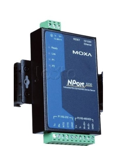 Сервер 2-портовый RS-232 + RS-422/485 в Ethernet Moxa NPort 5230-T в Хабаровске Дополнительное оборудование для ОПС Pintop.ru
