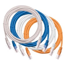 Шнур коммутационный NETLAN U/UTP 4 пары, Кат.5е (Класс D), 100МГц, 2хRJ45/8P8C, T568B, заливной, многожильный, BC (чистая медь), PVC нг(B), серый, 1,5м, уп-ка 10шт. NETLAN EC-PC4UD55B-BC-PVC-015-GY-10